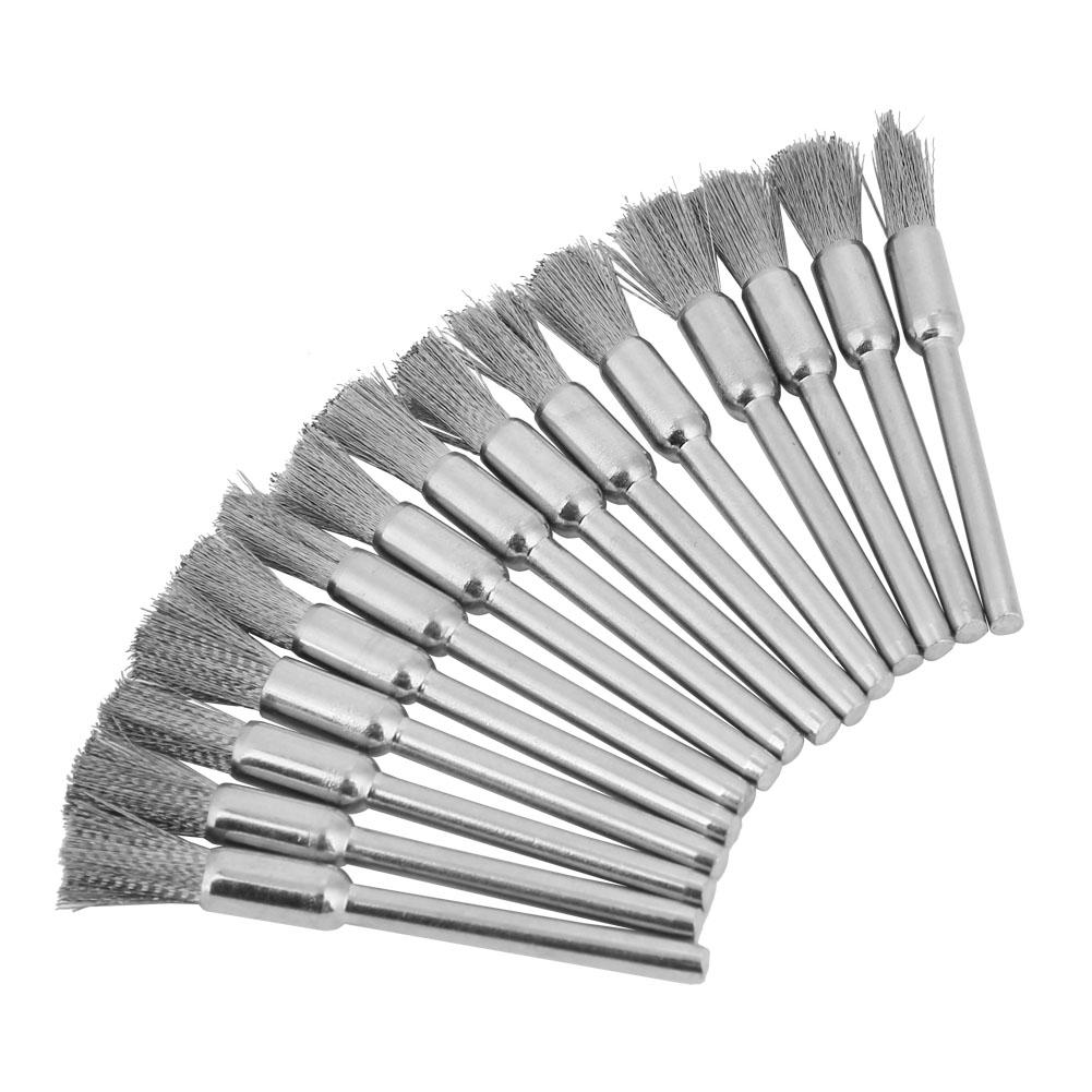 15PCS Mini Steel Wire Brush Polishing Wheel for Grinder Rotary Tool (3*5mm)