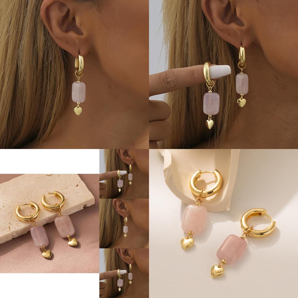 Fashionable Light Purple Heart Earrings For Women Fall 2023 Collection