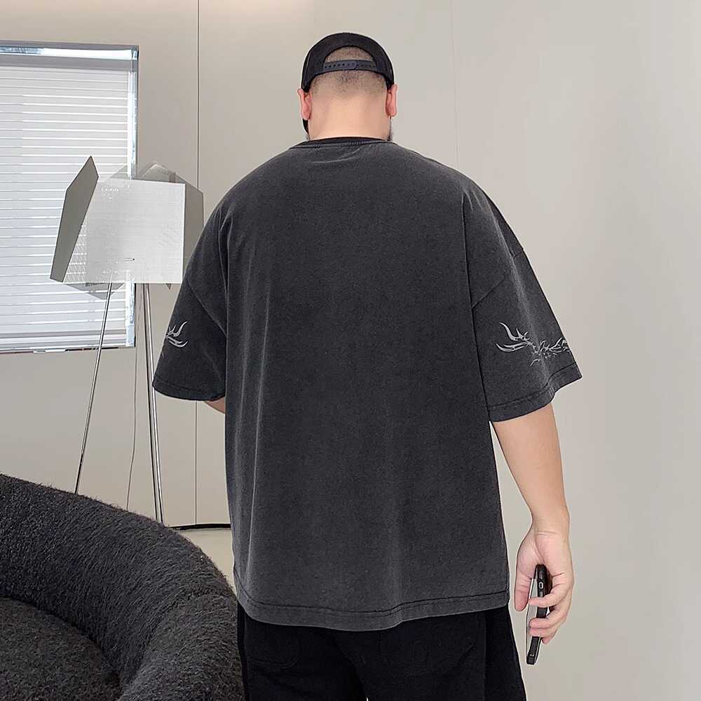 Stretch Fit Anti-wrinkle Loose Men's Short-sleeved Vintage Old Fashion Short-sleeved Top Cotton Comfortable Lightweight T-shirt