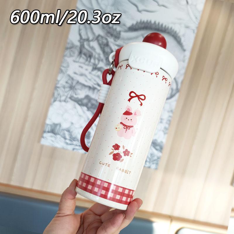 Moderne minimalistische isolierte Edelstahl-Wasserflasche mit Strohhalm für Zuhause, Büro, Reisen
