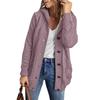 European American Winter Women's Solid Knit Cardigan: Casual Versatile Single-Breasted Multi-Button Warm Jacket