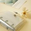 Mini Transparent 3Ring Binder Covers with Grid Inner Page and Binder Pockets Mini Loose Leaf Notebook Binder Clear PVC