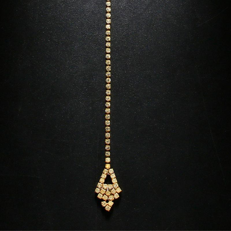 Forehead Ornament Crystal Hair Pin Unique Exotic Charm Perfect for Theme Party Music Festival and Stage Performances