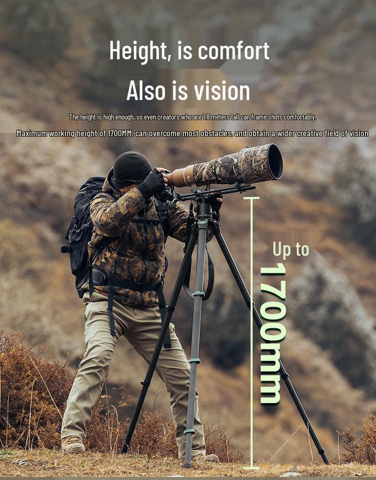Futu Bao High-End Carbon Fiber Tripod for Photography, Videography, Bird Watching & Moon Shooting