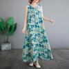 Sleeveless Plus Size Cotton Vintage Floral New In Dresses for Women Casual Loose Long Summer Dress