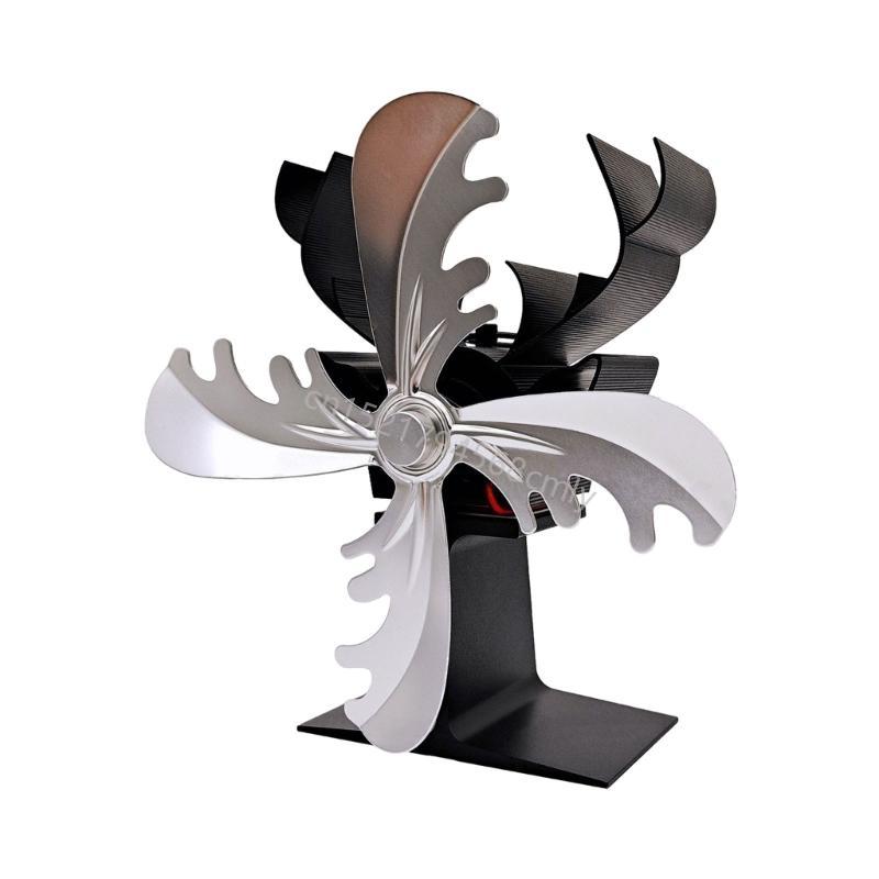 4Blades Stove Fan Christmas Fireplace Fan Without Power Quiet Operation 6XDE
