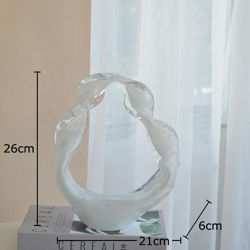 

Fluttering Ribbons Glass Ornaments Modern Handicrafts Desk Decoration Abstract Twisted Ribbon Sculpture Room Aesthetics Decor