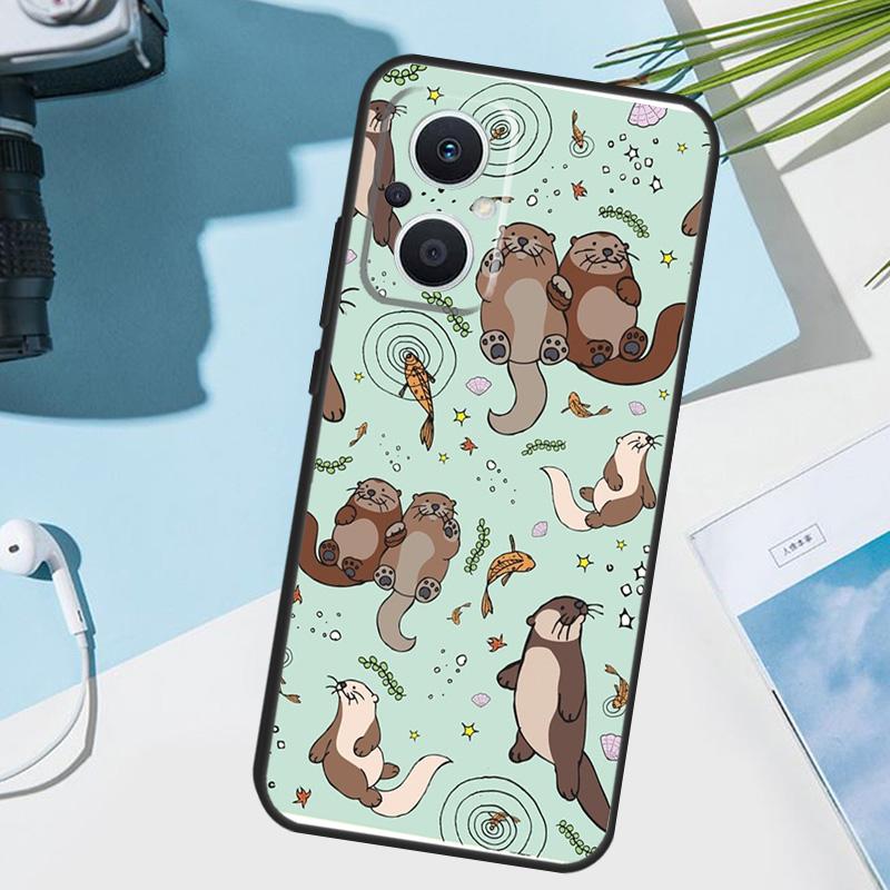 Cute Cartoon Otter Cover For OPPO Reno 8T 7 8 Lite 14F 13F 12F 11F 14 13 12 11 10 OPPO Find X8 X6 X5 X9 Pro Case