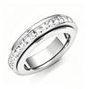 Size 6-10 Stainless Steel Spinner Fidget Ring Cubic Zirconia Lucky Ring  Women and Men