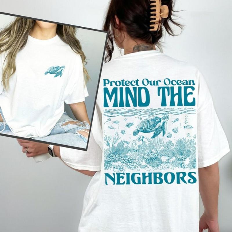 Защити Наши Океаны Слова на Спине Пляжная Хлопковая Футболка Спаси Акулу Vsco Pinterest Черепаха Удобная Короткий Рукав Взрослые Футболки S