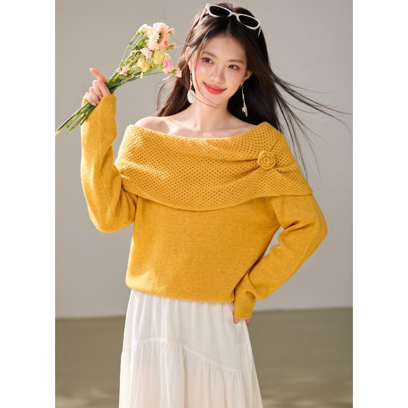 2026 Autumn Women's Wool Shawl Sweater: New Year Hollow Knit