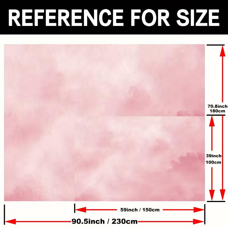 2D Pink Watercolor Backdrop, Large 230x180cm, for Baby Shower, Birthday Party & Wedding Photo Shoot