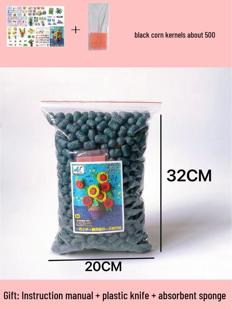 Magic DIY Corn Kernels Pack - 500 Pieces Educational Stick-and-Play Toys for Kids Kindergarten Crafting