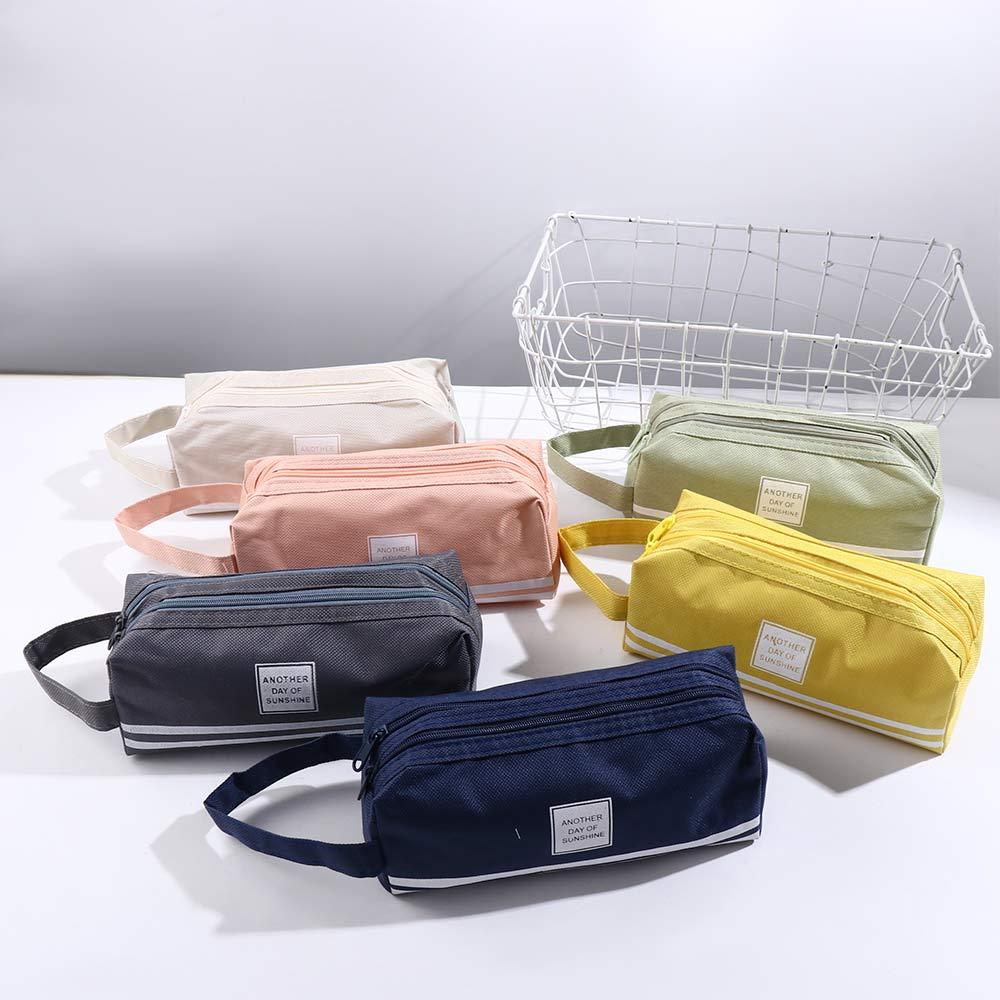 School Stationery Storage bag High Capacity Candy color Pencil Case Pen Case Pen Bag Double layer