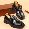 Men's shoes 2025 summer new high-end heightened British style business leather shoes men's simple one-pedal work shoes