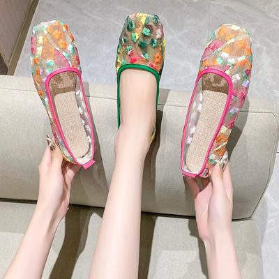 Summer New Mesh Embroidered Round Toe Flat Shoes for Women Soft Sole Slip On Casual Breathable Loafers Woman Zapatos De Mujer