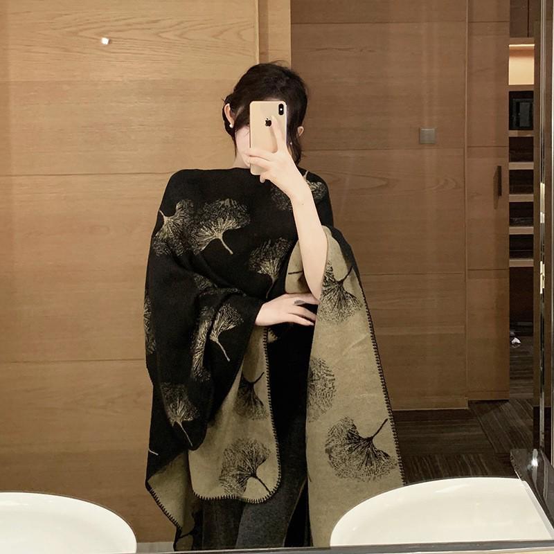 Autumn & Winter Imitation Cashmere Knitted Shawl - Artistic Travel-Ready Cape