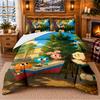 Amazing World of Gumball Pattern Bedding 3Pcs Set Bed Sheet And Pillowcases For Indoor Bedroom