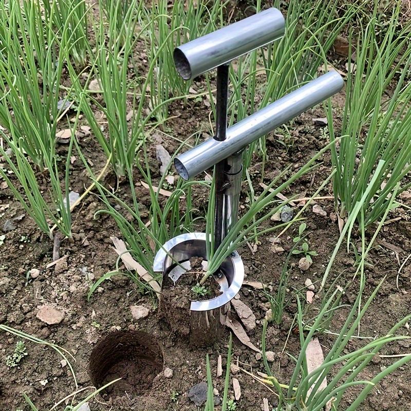 Attrezzo Manuale per Piantare in Metallo Piantatore Resistente in Metallo Trapiantatore Portatile Regolabile Per Alberi da Frutto Fiori Piantine di Verdura