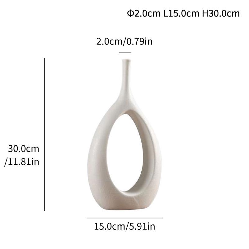 Jade Ring Ceramic Vase: Elegant Flower Arrangement for Wedding and Living Room Decorations