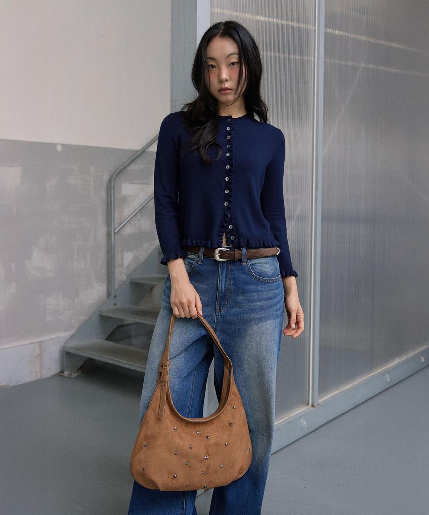 Haveawhale Maro Stud Suede Bag (Be)