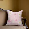 Cherry Daisy Square Jacquard Pillow Cover for Sofa Office Waist Cushion Cover Home Decorative Pillowcase