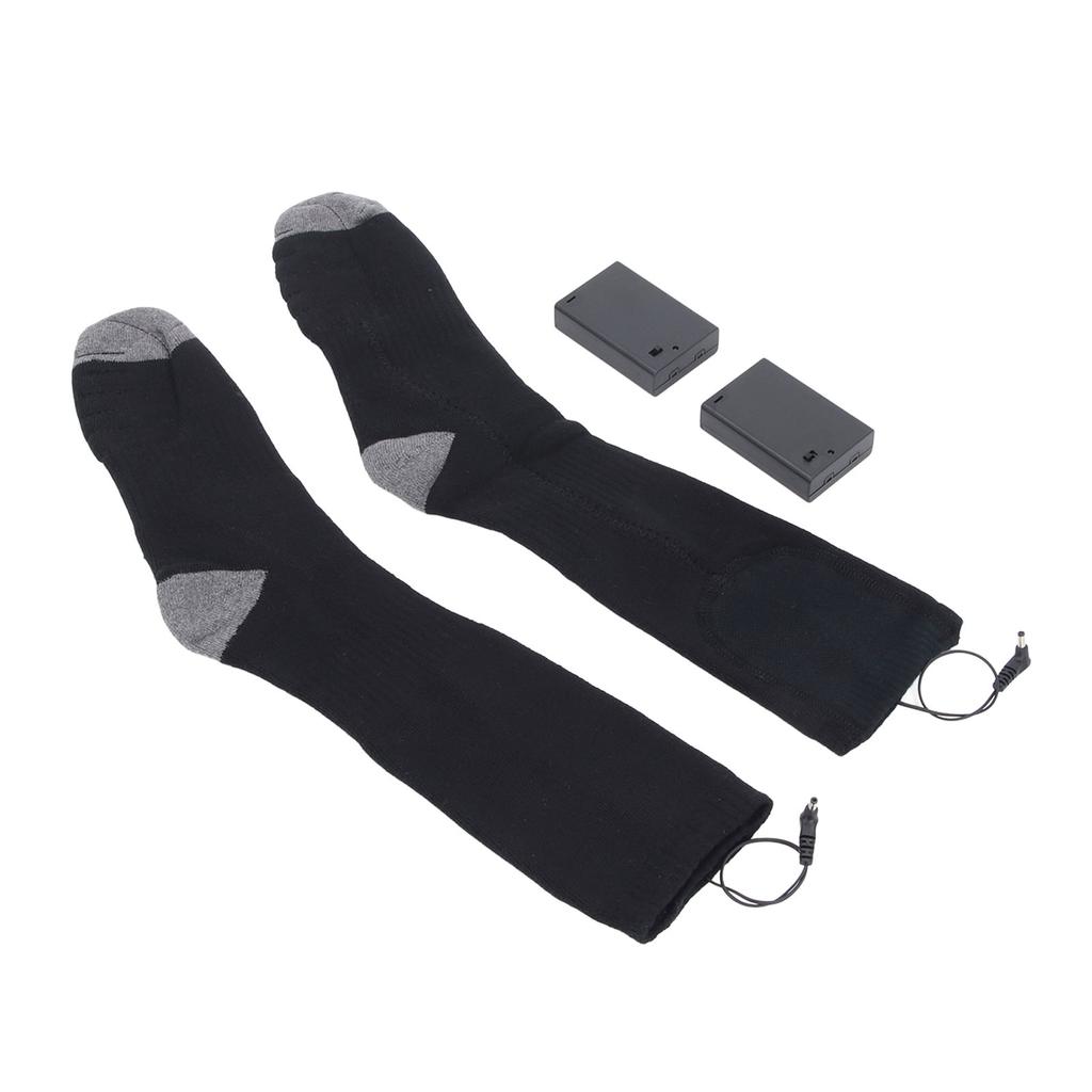 Elektrisch beheizte Socken Batteriebetrieben Bequeme Baumwollsocken für Winterreisen Camping Radfahren Skifahren Wandern Eins