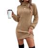 Autumn Winter Wool Dress High Neck Loose Casual Knit Dress Luxurious Relaxed-fit Slimming and Versatile Top