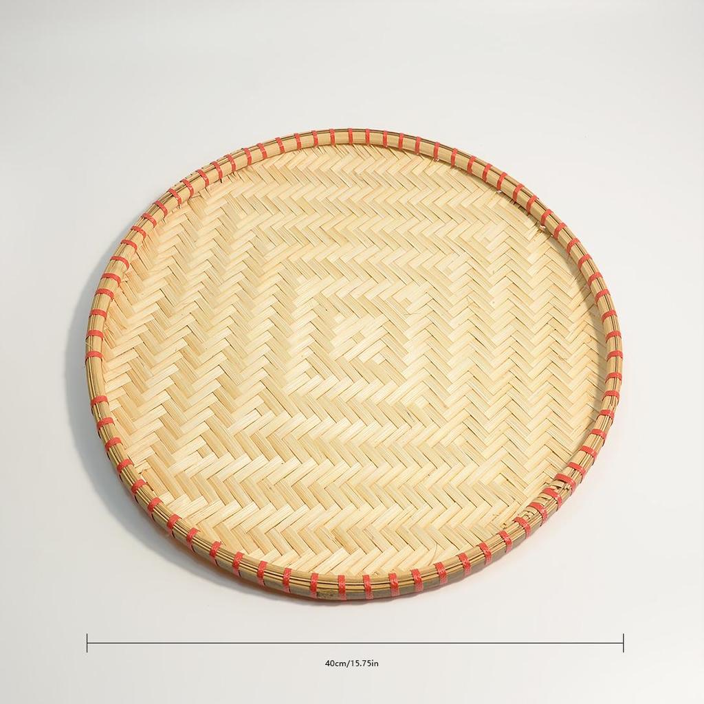 Handgefertigter Bambus-Worfkorb: Mehrzweck-Sieb, Obst- und Brötchenschale, Langlebiges rundes Design