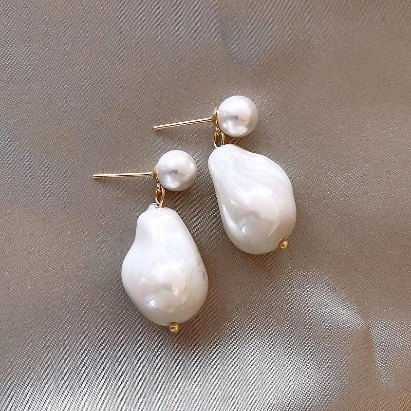 Einfache unregelmäßige Imitation Barockperlen Ohrringe für Damen Mode Individualität Tägliches Accessoire Party Geburtstagsgeschenke