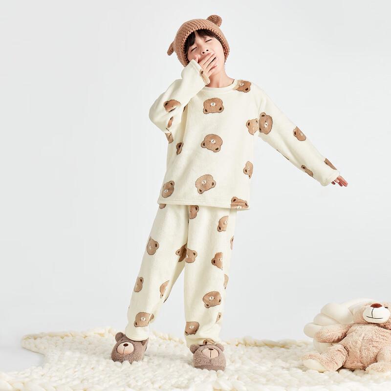 Children s Flannel Bear Long-Sleeve Pajama Set 110