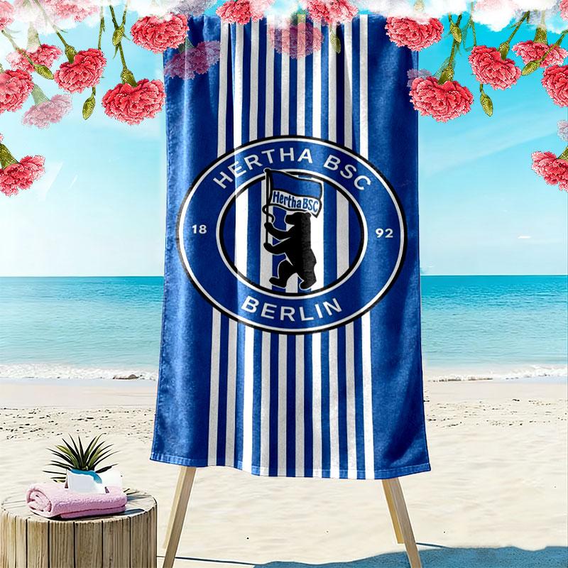 Hertha BSC Print Strandtuch, Großes Weiches Schnelltrocknendes Handtuch für Strand Camping Schwimmen