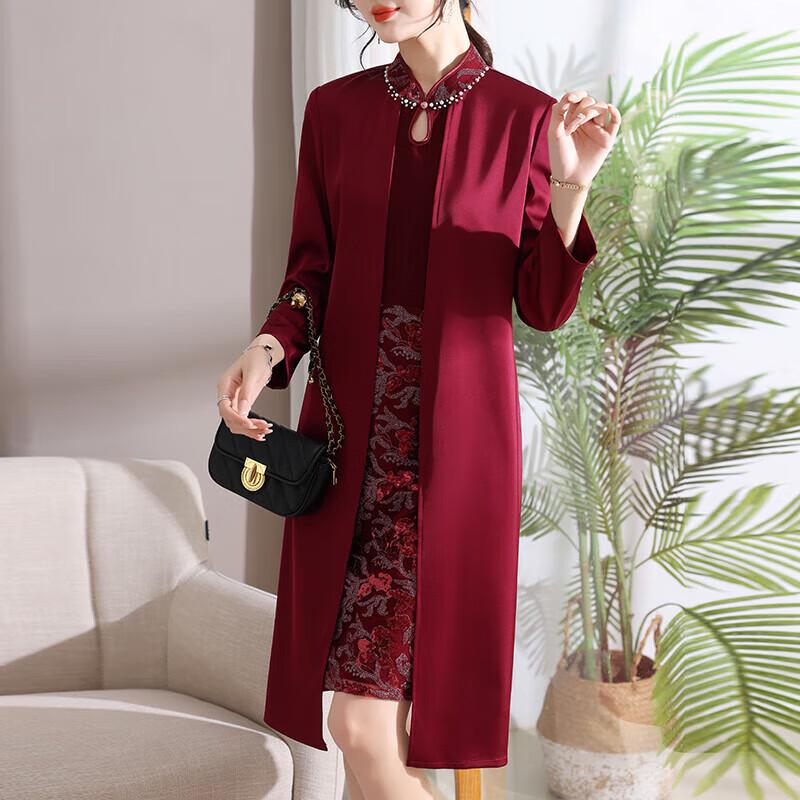 Элегантное весеннее свадебное платье-ципао для мам XL