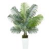 Artificial Areca Palm Tree 1524 Mm, Fake Palm Tropical Plants with White Tall Planter, Faux Floor Silk Plant In Pot, Large Trees for Home Office