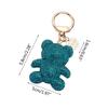 Cartoon Bear Keychain Pendant Cute Rhinestone Bear Keyring Charm Decorations Bag Keyring Hanging Ornament Car Keys Ring
