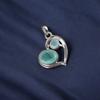 Aqua Chalcedony Gemstone 925 Sterling Silver Jewelry Blue Stone Pendant Necklace CP-3-14