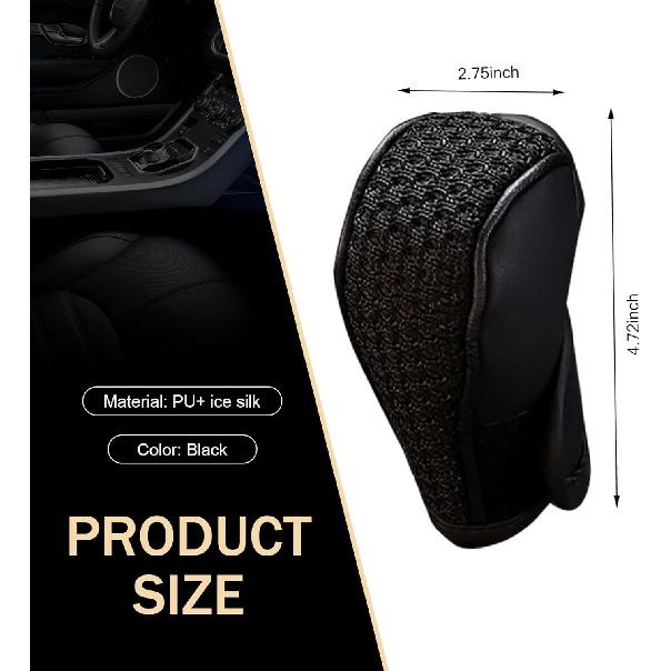WZP Car Gear Shift Cover, Breathable Shift Knob Gear Handle Stick Protector Covers, Anti-Slip Car Shifter Cover, Universal Auto Decoration