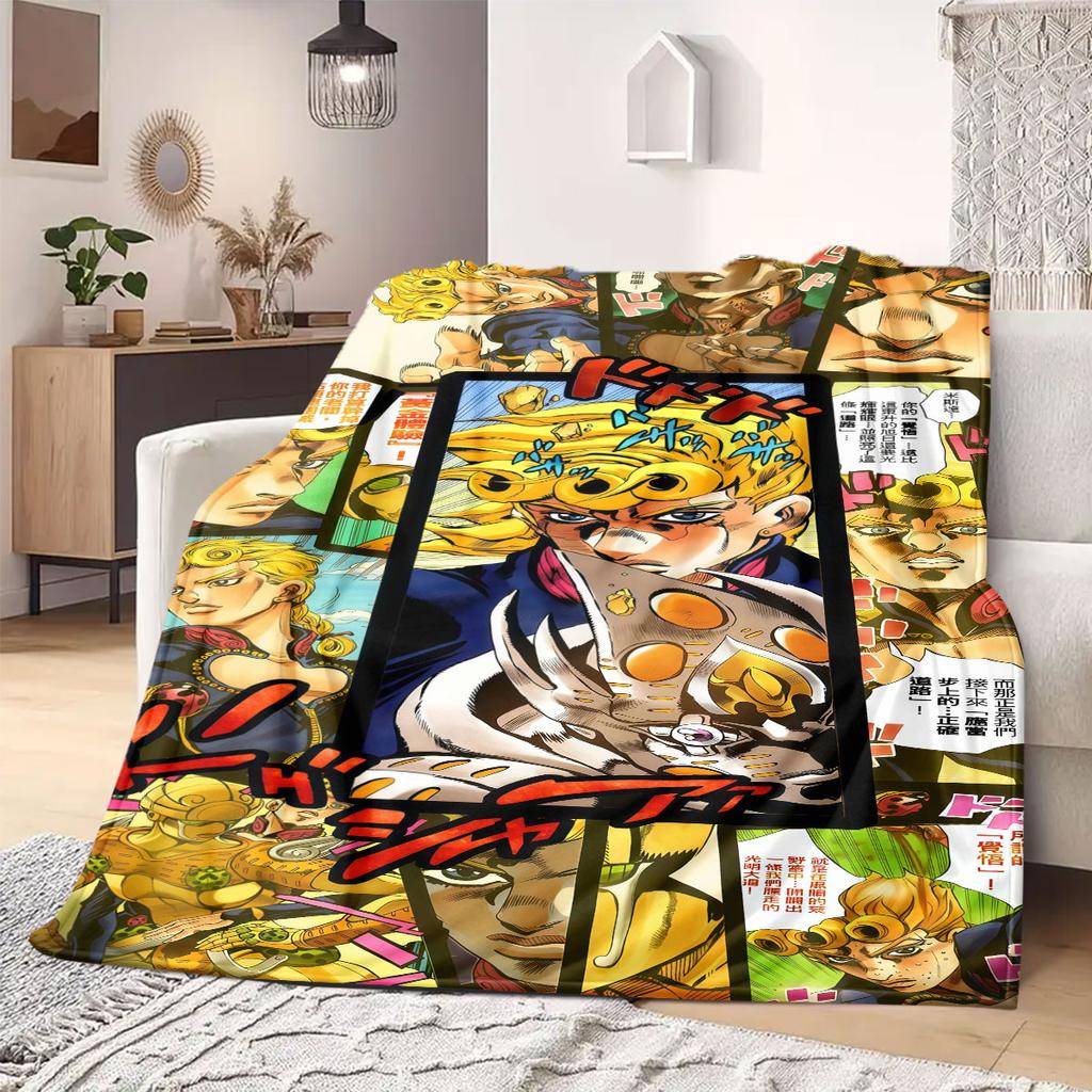 JOJO Anime Flanelldecke Warm, Gemütlich, Geeignet für Schlafzimmer, Sofas, Betten, Stühle, Picknicks, Reisen