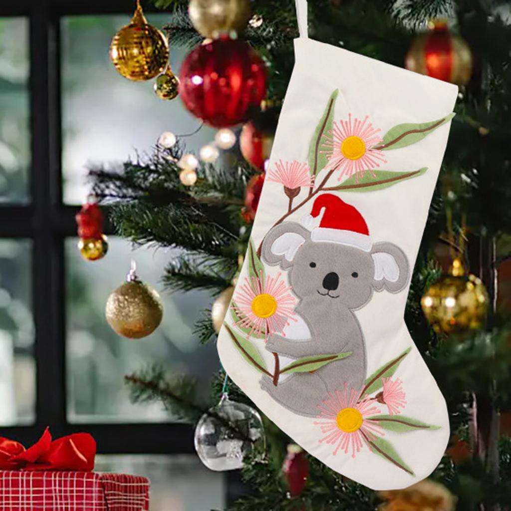 Christmas Decorative Socks Velvet Parrot Embroidery Christmas Decoration Party Fireplace Decoration