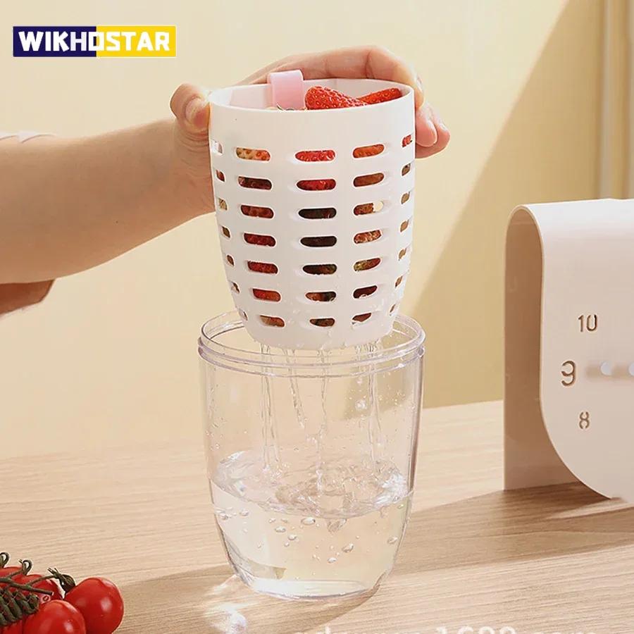 Doppelschichtiger Entwässerungs-Frühstückssalatbecher mit Gabel Multifunktionale Entwässerungsfunktion Mehrzweck Versiegelt Auslaufsicher