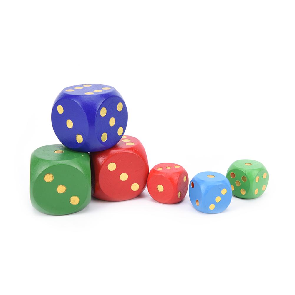 1PC 3cm 5cm Große Größe Holz Würfel Würfel Anzahl Oder Punkt Würfel Runde Coener Kid Spielzeug Spiel 6 seitige Würfel