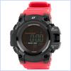 Digital Radio-Controlled Solar-Powered Watch with Inverted LCD Display for Men, Black × Red ADWW18107RCSOL-03