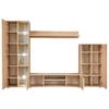 VidaXL TV Wall Unit with LED Lights, Television Cabinet with Shelf, Living Room TV Stand, Modern, Oak 246029
