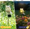 Metal Animal Garden Statues Solar Lights Outdoor Decor Blinking Eyes Owl Cat Frog Sculpture Mother's Day Gift Art Yard Ornaments