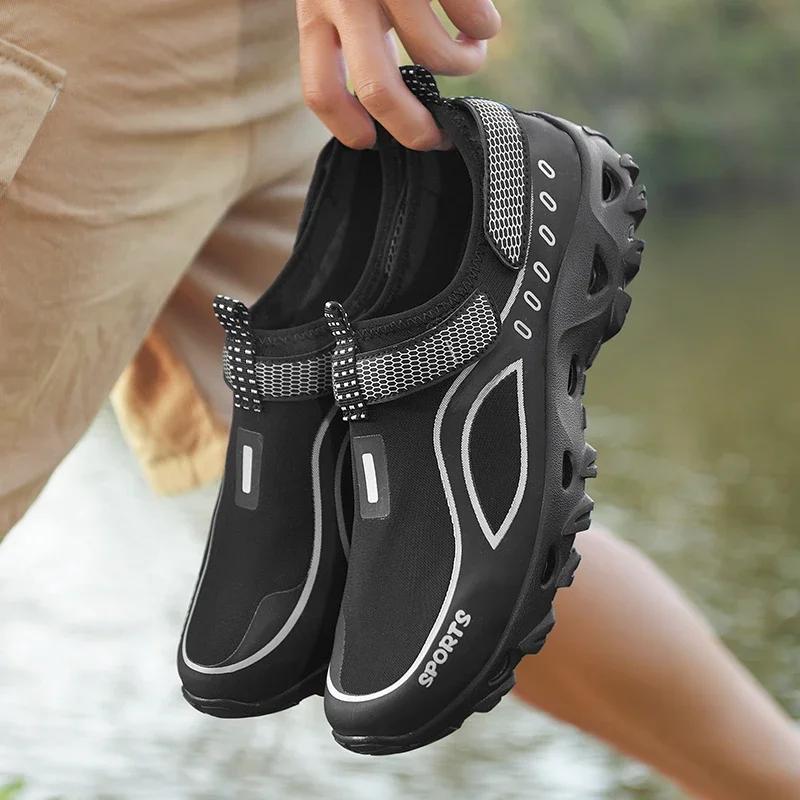 

Fashion Outdoor Anti-slip Men s Walking Shoes, Summer Mesh Casual Shoes, Lightweight Mountaineering Rock Climbing Sports Loafers 39 чёрный