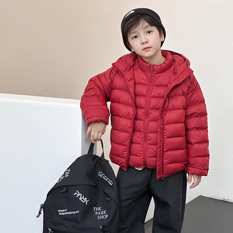 Children's white duck down parent-child ribs down jacket with thermal padded jacket jacket/vest