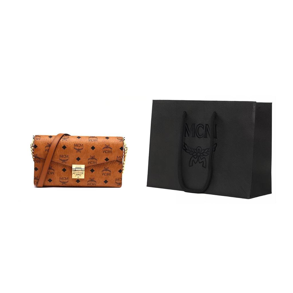 MCM Tracy Canvas mit Leder Crossbody-Taschen Medium Damen Braun Cognac MWRAAME01CO001