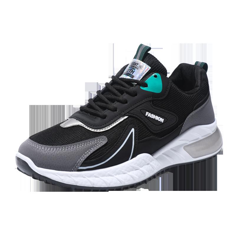 

Men s Cross-Border Mesh Running Shoes - Breathable, Rubber Sole, All-Season Casual Sneakers. 41 чёрный/зелёный