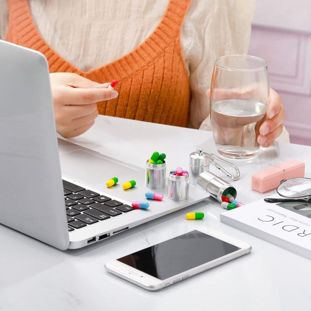 Compact Weekly Pill Box Aluminium Zinc Zinc Alloy Medicine Organizer Lightweight 7 Day Pill Case  Travel