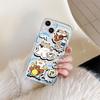 Rock music cat iPhone16promax mobile phone case Apple 14 transparent 13/15 fine hole anti-drop 11